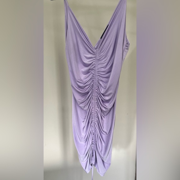 LAVENDER RUCHED DRESS MINI - Picture 2 of 2